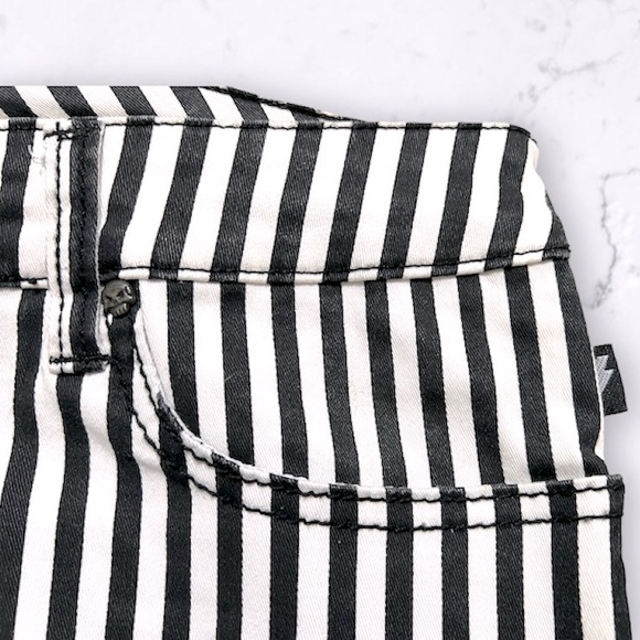 Tripp NYC Daang Goodman Striped High Waisted Skinny Jeans - Picture 8 of 11